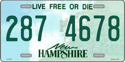 NH license plate 2874678