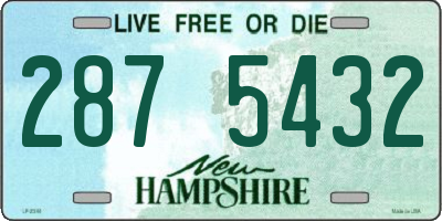 NH license plate 2875432