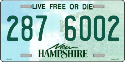 NH license plate 2876002