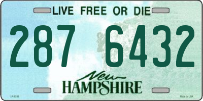 NH license plate 2876432