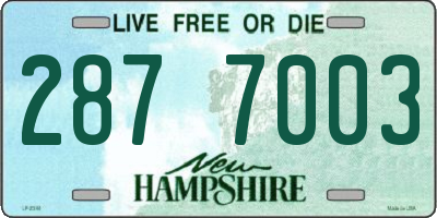NH license plate 2877003