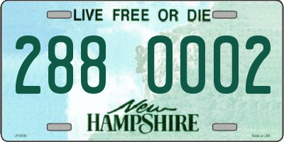 NH license plate 2880002
