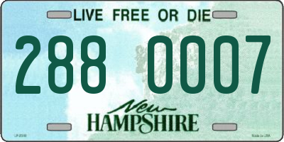 NH license plate 2880007