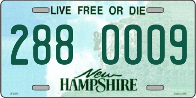 NH license plate 2880009