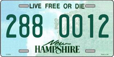 NH license plate 2880012