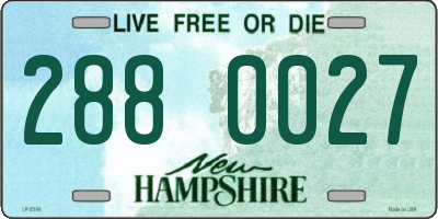 NH license plate 2880027