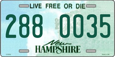 NH license plate 2880035