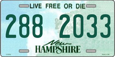 NH license plate 2882033