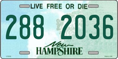 NH license plate 2882036