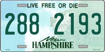 NH license plate 2882193