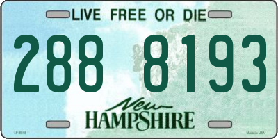 NH license plate 2888193