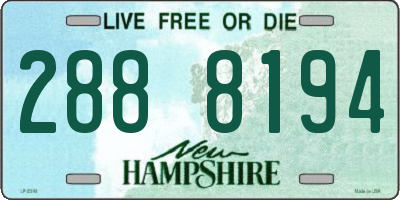 NH license plate 2888194
