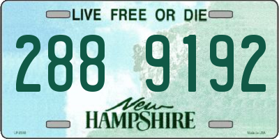 NH license plate 2889192
