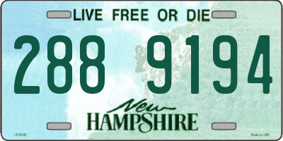 NH license plate 2889194