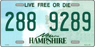 NH license plate 2889289