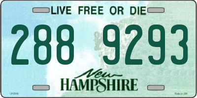 NH license plate 2889293