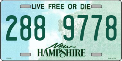 NH license plate 2889778