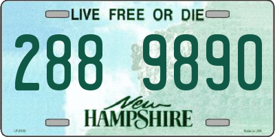 NH license plate 2889890