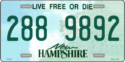 NH license plate 2889892