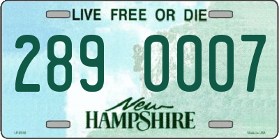 NH license plate 2890007