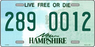 NH license plate 2890012