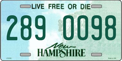 NH license plate 2890098