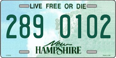 NH license plate 2890102