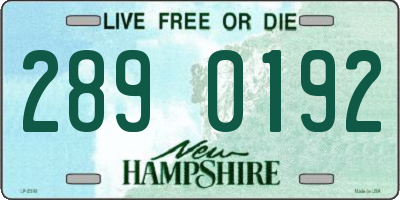 NH license plate 2890192