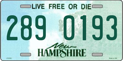NH license plate 2890193
