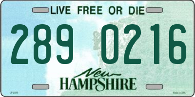 NH license plate 2890216