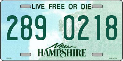NH license plate 2890218