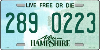 NH license plate 2890223