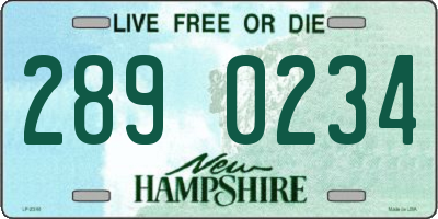 NH license plate 2890234