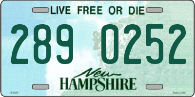 NH license plate 2890252