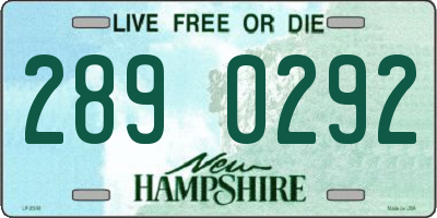 NH license plate 2890292