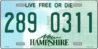NH license plate 2890311