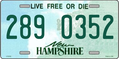 NH license plate 2890352