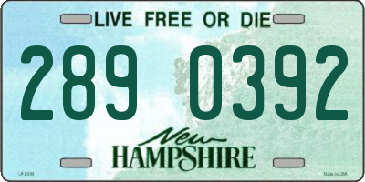 NH license plate 2890392