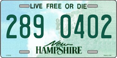 NH license plate 2890402