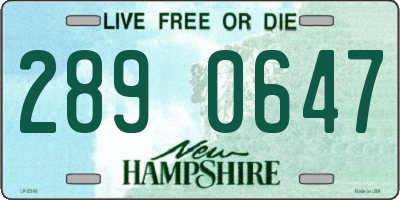 NH license plate 2890647