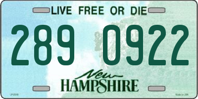 NH license plate 2890922