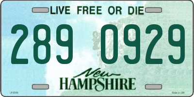 NH license plate 2890929