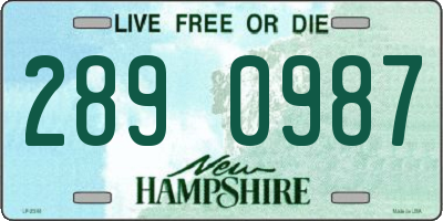 NH license plate 2890987