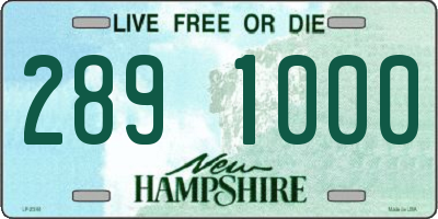 NH license plate 2891000