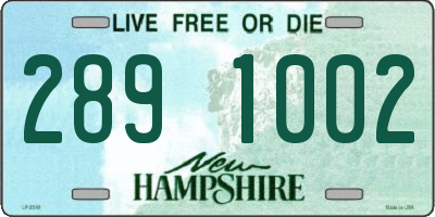 NH license plate 2891002