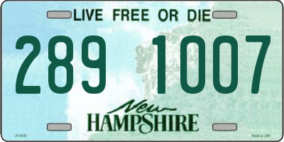 NH license plate 2891007