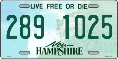 NH license plate 2891025