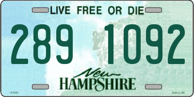 NH license plate 2891092
