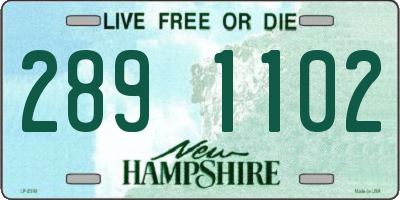NH license plate 2891102