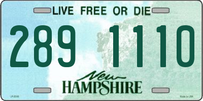 NH license plate 2891110